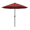 California Umbrella California Umbrella ATA908117-F13 9 ft. Aluminum Market Umbrella Auto Tilt Crank Lift Bronze-Olefin-Red ATA908117-F13